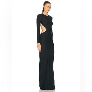 BALENCIAGA Size Small Cut Out Maxi Black Dress